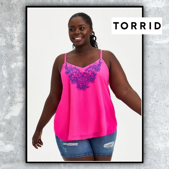 torrid Tops - TORRID Sophie Embroidered Swing Cami #T0745p